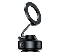 Magnetic Vacuum Phone Mount - Aluminum Alloy Non Slip Cellphone Bracket, Foldable Wall Shower Automobile Holder | For Car Dashboard Windshield Hands Free Viewing Use, Mobile Holder, Car Mount, Phone