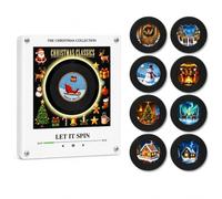 Magnetic Vinyl Player for Fridge, Christmas Music Box with 9 NFC Discs (#8) | Mini record player magnet for refrigerator decor with 9 vinyl-style NFC discs for interactive Christmas music and gifting.