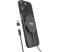 Magnetic Wireless Charger 2 In 1 With Magsafe - Ultra-Thin Aluminum Alloy Design - Fast Charger Compatible For Iphone 16/15/14/13/12 And Airpods 4/3/2/Pro-Basalt Black