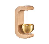 Magnetic Wood Doorbell, Retro C-Shaped Wooden Door Chime, Magnetic Shopkeeper Bell, Classic Entrance Doorbell for Home, Porch, Garden, Restaurant Decoration 1.77x1.38x2.76 inches