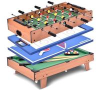 MagneticLand Table Multi-Jeux 4 en 1 : Baby-Foot - Billard - Ping-Pong - Hockey