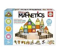 Educa Borrás – Jeu de construction Magnetics Ecoferme – 28 pièces, 2 animaux, 8 cartes – Dès 3 ans