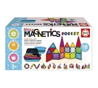 Magnetics Mallette - Jeu de construction - EDUCA - 18 blocs magnétiques, 2 animaux, 8 cartes - Dès 3 ans