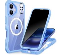 Magnétique Anti Espion Coque Iphone 16, Compatible Avec Magsafe Intégré Verre Trempé Protection Écran Et Protecteur Caméra, A[J1083]