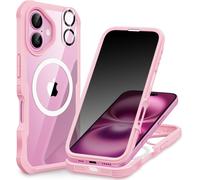 Magnétique Anti Espion Coque Iphone 16 Plus, Compatible Avec Magsafe Intégré Verre Trempé Protection Écran Et Protecteur Camé[J1090]