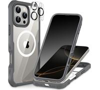 Magnétique Anti Espion Coque Iphone 16 Pro Max, Compatible Avec Magsafe Intégré Verre Trempé Protection Écran Et Protecteur C[J1088]