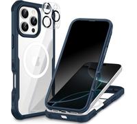 Magnétique Anti Espion Coque Iphone 16 Pro Max, Compatible Avec Magsafe Intégré Verre Trempé Protection Écran Et Protecteur C[J1092]