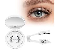 Magnétique avec applicateur, magnétique, pas de colle nécessaire, 1 paire d'yeux magnétiques réutilisables sans eyeliner, facile à utiliser et à enlever (style C2)