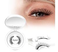 Magnétique avec applicateur, magnétique, pas de colle nécessaire, 1 paire d'yeux magnétiques réutilisables sans eyeliner, facile à utiliser et à enlever (style C2)
