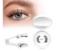 Magnétique avec applicateur, magnétique, pas de colle nécessaire, 1 paire d'yeux magnétiques réutilisables sans eyeliner, facile à utiliser et à enlever (style C2)