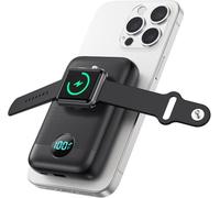 Magnétique Batterie Externe pour MagSafe, 10800mAh sans Fil Power Bank avec Chargeur iWatch, PD 25W Charge Rapide Chargeur Portable avec écran LED Compatible avec Apple Watch/iPhone 16/15/14/13/12