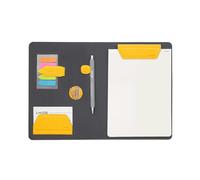 Magnétique Business Portfolio Resume Padfolio Organizer, dossier A5 avec presse-papiers, trombone, bloc-notes, fermeture magnétique pour le travail, l'école et plus encore, Jaune