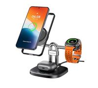 Magnétique Chargeur Induction pour Samsung, Station de Charge 3 en 1 pour Samsung S25 Ultra/S25/Flod 7/Flip 7, Chargeur sans Fil pour Galaxy Watch 8/8 Classic/Ultra/7/6 & Galaxy Buds, SwanScout 712SM