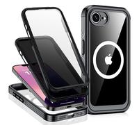 Magnétique Coque iPhone 16e,Compatible avec MagSafe,avec Verre Trempé Protection écran et Privacy Protecteur écran,360° Protégé Etui Double Face Case,Antichoc Étui Militaire Protection,pour iPhone 16e