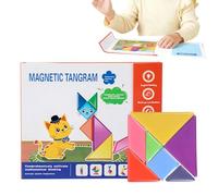 Magnétique De Tangram : Livre De Motifs De Formes Géométriques, Jeux Éducatifs De Voyage, Jouets Logiques D'énigmes, Voyage Sur La Route D'apprentissage Des Mathématiques S
