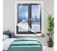 Magnétique Film Isolant Fenêtre Anti Froid Hiver Transparent Film 50 60 75 90 100 130 170 200 250cm Reflecteur Radiateur, Fenêtre En Matériau EVA Épais(Blanc,70x160cm)