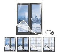 Magnétique Film Isolant Pour Fenêtre 50 80 100 120 150 200 250 300cm Anti Froid D'hiver Découpe DIY Transparent Et Rétractable De Survitrage Thermo(Blanc,90x130cm)