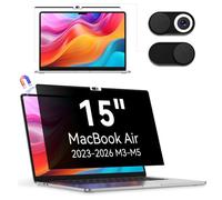 Magnétique Filtre Confidentialité pour MacBook Air 15 M5/M4/M3/M2 2026-2022 | Amovible Privacy Screen pour Mac Air 15 Protection Ecran Anti Espion Reflet Anti-Lumière Bleu Installation Facile