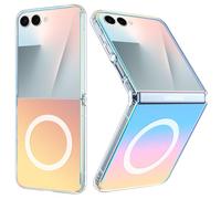 Magnétique Irisée Coque pour Samsung Galaxy Z Flip7 Compatible avec Magsafe, Étui Housse Iridescent Mate Fluorescente Colorée Antichoc Anti-Rayures Translucide Holographique Case