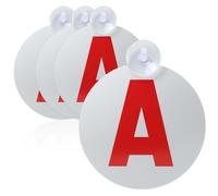 Magnetique Jeune Conducteur, 4 PCS Disque A, Réflexion Nocturne et Haute Visibilité pour Sécurité Routière pour Conducteurs Novice, A Apposer sur Le véhicule, pour Débutant/Apprenti, 15cm Rond