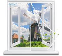 Magnétique Moustiquaire 165x130cm Blanc Anti Insecte Pliable Rideau de Anti-Insectes Laisse Passer L'Air Frais pour Tout Type de Fenêtre