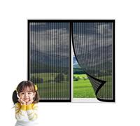 Magnétique Moustiquaire 50 x 80 cm Puissants Aimants Fermeture Automatique Moustiquaire Magnétique Sans Poinçon pour Couloirs Patio, Noir