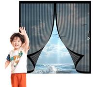 Magnétique Moustiquaire 58 x 110 cm Anti Moustique Mouche, Fibre de Verre Moustiquaire Mailles Rideaux Aimantée Protégez Votre Famille Des Moustiques, pour Fenetre, Noir