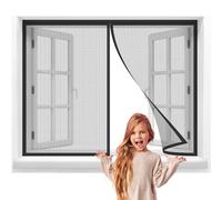 Magnétique Moustiquaire Fenetre 130x150cm Porte Moustiquaire pour Portes Mailles ultra fines,Anti Insectes,Fermeture Automatique,Laisse Passer l'Air Frais et Bloque la Insectes Noir