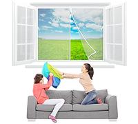 MagnéTique Moustiquaire Fenetre 80x130 cm MagnéTique sur Mesure de Fenetre Rideau Anti Mouche pour Enfants et Animaux de Compagnie - Blanc Z