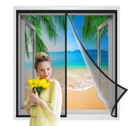 MagnéTique Moustiquaire Fenetre 90x120cm Facile à Installer Fermeture Automatique Moustiquaire Fenetre Animaux AcceptéS pour Couloirs, Portes Noir Renforcés