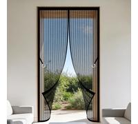 Magnétique Moustiquaire Porte 102 x 216 cm Sans Perçage, Installation Facile Moustiquaire Ajustable Aimantée Anti Poussière pour de Balcon Chambre, Noir