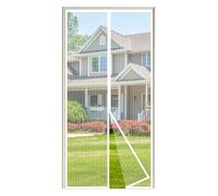 Magnétique Moustiquaire Porte,105x200cm,JIANJAIO Rideau de Porte Anti Mouche Fermeture Automatique Anti Insectes Respirant Moustiquaire pour Portes de balcon, Salon, Montage par Sans Perçage,Blanc