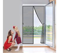 Magnétique Moustiquaire Porte 125x240 cm Rideau de Porte Moustiquaire sur le côté, Assemblage adhésif facile sans perçage, pour cuisine/salon/chambre/cour, 2023-Version, Noir
