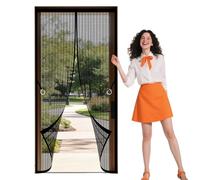Magnétique Moustiquaire Porte 128 x 196 cm Différentes Tailles Rideau de Porte Anti Mouche Fermeture Se Ferme Tout Seul pour Balcon, Cave et Terrasse, Noir