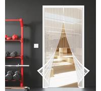 Magnétique Moustiquaire Porte 132 x 192 cm Installation Facile Rideau Magnétique pour Couloirs, Portes, Patio, Blanc