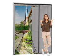 Magnétique Moustiquaire Porte 245x220cm Noir Rideau Aimanté pour Rideau Sans Perçage Fermeture Automatique