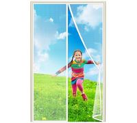 Magnétique Moustiquaire Porte, 320x230cm Automatique Rideau, Moustiquaire à Fermeture Aimantée, Kit d'Installation Complet, Punaises et Bande Adhésive Inclus, Blanc 1995-Tailles