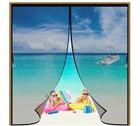 MagnéTique Moustiquaire Porte 90x140cm Noir Auto-AdhéSif en Maille Rideau Aimantée Anti moustique-Automatiquementfermé, Pour Fenêtre Portes Patio-sans Percer