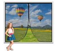 MagnéTique Moustiquaire Porte 95x110cm Noir Rideaux Toile Insect Ecran Auto-Obturante, Cloison En Maille Mains Libres Pour EmpêCher Les Insectes D'Entrer