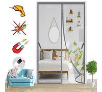 Magnétique Moustiquaire Porte, Auto-Adhésif Rideau Aimantée Maille Ultra Fine Moustiquaire Porte Magnétique Fermeture Automatique, pour Portes Multi Types-Gray-A|| 100x240cm(39x94inch)