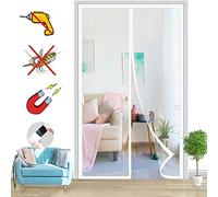 Magnétique Moustiquaire Porte, Auto-Adhésif Rideau Aimantée Maille Ultra Fine Moustiquaire Porte Magnétique Fermeture Automatique, pour Portes Multi Types-White-B|| 80x210cm(31x82inch)