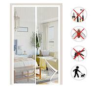 MagnéTique Moustiquaire Porte Auto-AdhéSif Rideau de Porte Antimoustique Fermeture Automatique Sans PerçAge Rideau en Maille Magnetique pour Couloirs Patio Portes-White A|| 115x205cm(45x80inch)