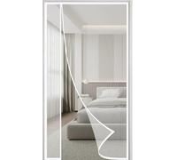 Magnétique Moustiquaire Porte Fenetre 250x200cm Rideau Moustiquaire Pour Porte Fenetre Ouverture latérale Rideau Mains Libres de Séparation en Maille empêcher les insectes d'entrer Blanc