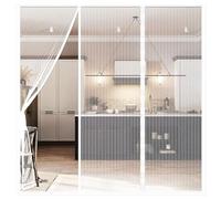 Magnétique Moustiquaire Porte Fenêtre en maille ultra-fine,220x220cm, Ventilation et prévention des moustiques, convient aux portes et fenêtres de balcon de garage