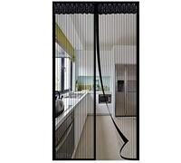Magnétique Moustiquaire Porte, Insecte Mouche Fermeture Automatique Magnétique Moustiquaire, Adhesive sans Perçage, pour Porte Patio Couloirs-Black|| 100x215cm(39x84inch)
