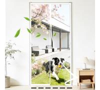 Magnétique Moustiquaire Porte,Maille Très Dense Aimantée Rideau Anti Mouches et Insectes,Fermeture Automatique Moustiquaire Baie Vitree Coulissante-White-B||160x220cm(62x86inch)