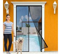 Magnétique Moustiquaire Porte Rideau 103 x 238 cm Moustiquaire Porte Sans Percer Montage Facile à Coller pour de Balcon, de Cave et de Terrasse, Noir