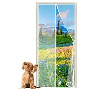 Magnétique Moustiquaire Porte Rideau, 80 x 230 cm Moustiquaire Aimantee, Automatiquement Fermé Moustiquaire Porte Facile, pour Fenêtre/Portes/Patio/Couloirs Blanc
