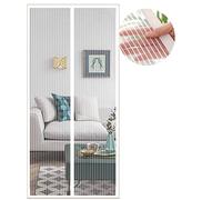 Magnétique Moustiquaire pour Porte, 105x200 cm Rideau de Porte Antimoustique, Blanc Moustiquaire Mailles ultra fines pour Couloirs, Portes, Patio, Fermeture Automatique