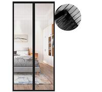 Magnétique Moustiquaire pour Porte, 145x185 cm Rideau de Porte Antimoustique, Noir Moustiquaire Mailles ultra fines pour Couloirs, Portes, Patio, Fermeture Automatique